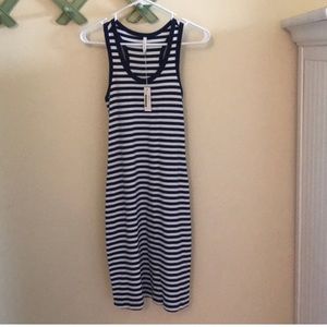 Christina Lehr navy and white stripe dress